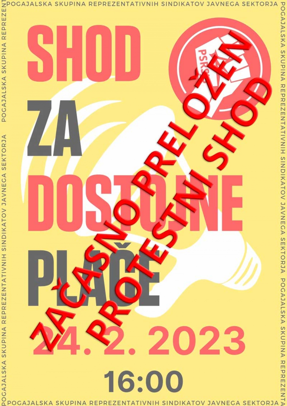 IZJAVA ZA JAVNOST PSRSJS - ZAČASNO PRELOŽEN PROTESTNI SHOD
